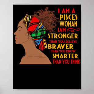 Affiche Je Suis Une Femme Piscieuse Je Suis Plus Forte Que