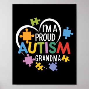 Affiche Je suis une fière autisme grand-mère sensibilisati