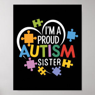 Affiche Je suis une fière autisme Soeur Sensibilisation Am