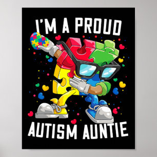 Affiche Je suis une fière autisme Tante Sensibilisation su