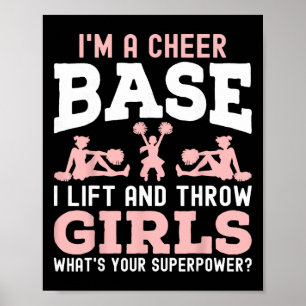 Affiche Je suis une fille de base de cheer qui soulève et