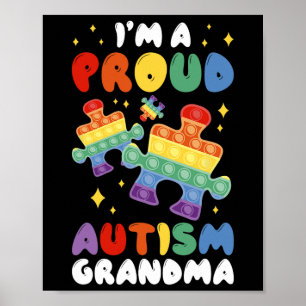 Affiche Je suis une grand-mère de l'autisme fière