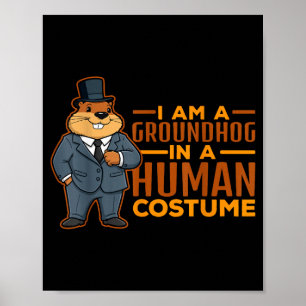 Affiche Je suis une marmotte dans un costume humain Joyeus