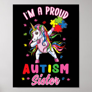 Affiche Je suis une sœur fière de l'autisme Sensibilisatio