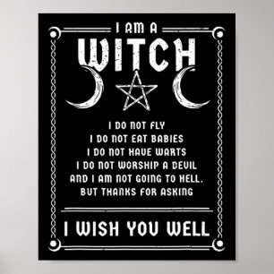 Affiche Je Suis Une Sorcière Wicca Halloween Costume Pagan