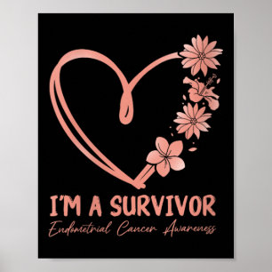 Affiche Je Suis Une Survivante. Sensibilisation au cancer 