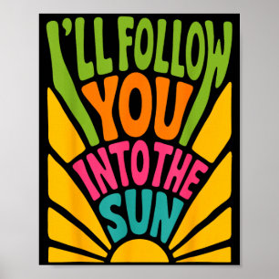Affiche Je suivrai dans le soleil Eté Rétro 90s Graphique