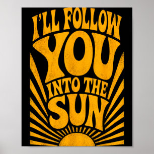 Affiche Je suivrai dans le soleil Eté Rétro 90s Graphique