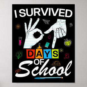 Affiche Je survivais 6 7 jours d'école avec des mains drôl
