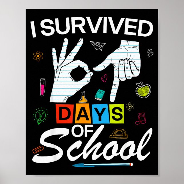 Affiche Je survivais 6 7 jours d'école avec des mains drôl (Devant)
