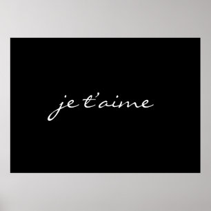 Affiche je t’aime I Love You French Chic Black & White