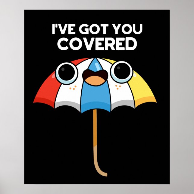 Affiche Je t'ai couvert Funny Umbrella Pun Dark BG (Devant)