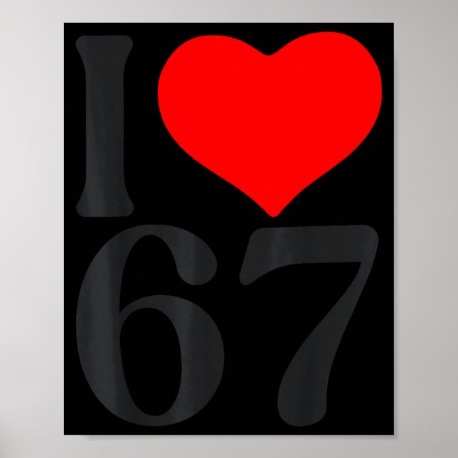 Affiche Je t'aime 67 cœur Saint-Valentin 67e anniversaire  (Devant)