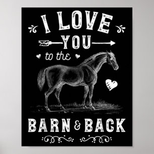 Affiche Je T'Aime À La Grange Et À L'Arrière Cheval Fille