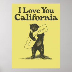 Affiche Je T'Aime Californie