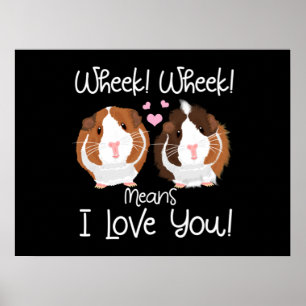 Affiche Je T'Aime Guinée Cochon Cavy Roddent