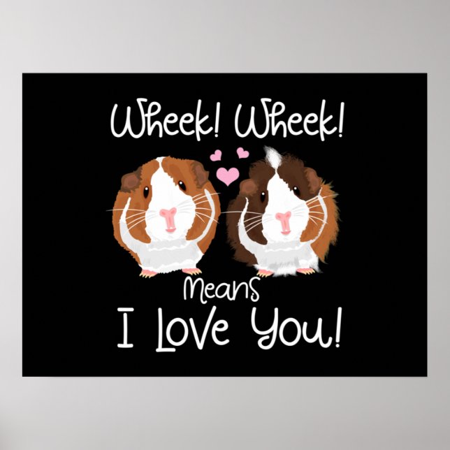 Affiche Je T'Aime Guinée Cochon Cavy Roddent (Devant)