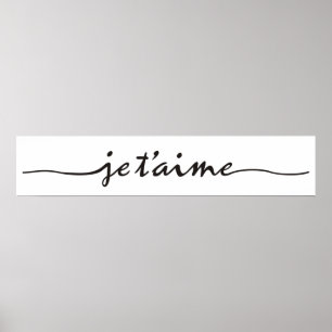 Affiche je t'aime - Je t'aime en français - noir