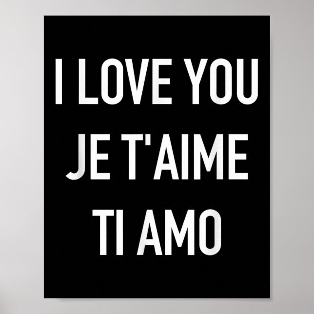 Affiche Je T'Aime Je Taime Ti Amo Citation Multilangue (Devant)