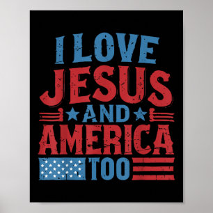 Affiche Je T'Aime Jésus Amérique 4 Juillet Christian Indep