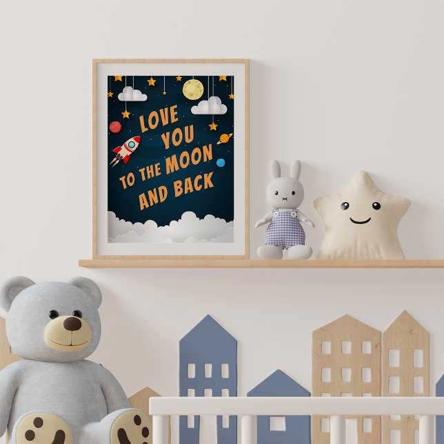 Affiche Je t'aime jusqu'à la lune et retour (Créateur téléchargé)
