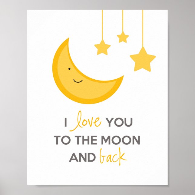 Affiche Je t'aime jusqu'à la Lune et Retour (Décoration Mu (Devant)