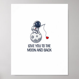 Affiche Je t'aime jusqu'à la lune et retour Douce esthétiq