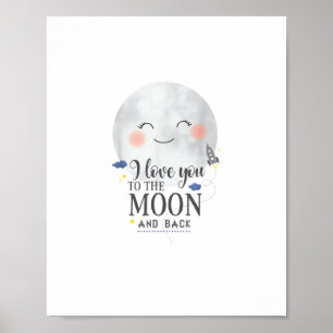 Affiche Je t'aime jusqu'à la lune et retour Sincère Style 