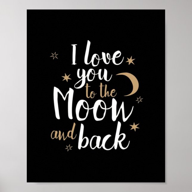 Affiche Je t'aime jusqu'à la lune et retour Style attentio (Devant)