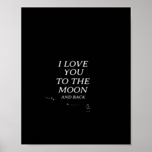 Affiche Je t'aime jusqu'à la lune et retour Style élégant 