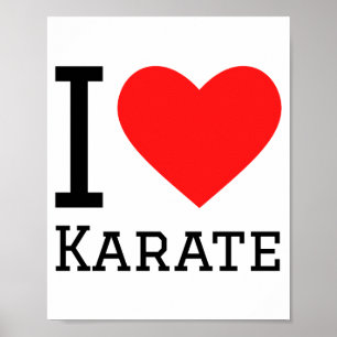 Affiche Je T'aime Karate T Shirt 