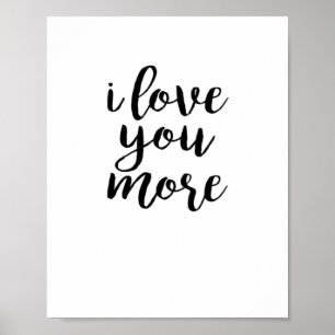 Affiche Je t'aime plus design d'amour élégant
