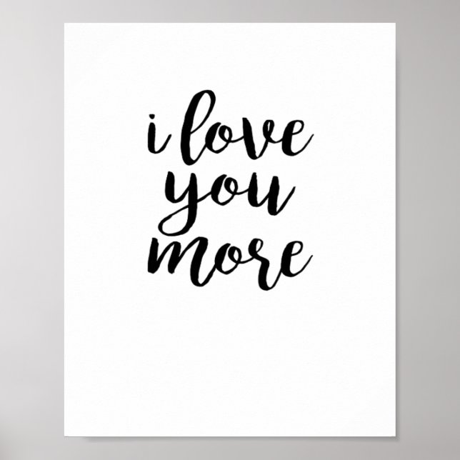 Affiche Je t'aime plus design d'amour élégant  (Devant)