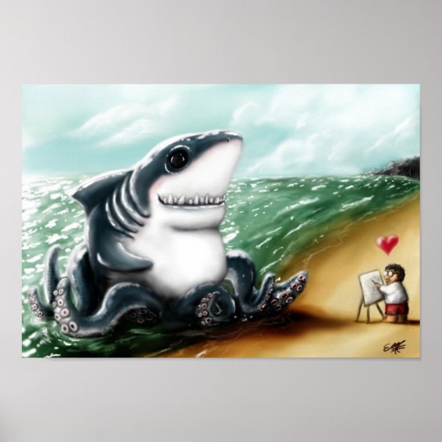 Affiche Je t'aime, Sharktopus (Devant)