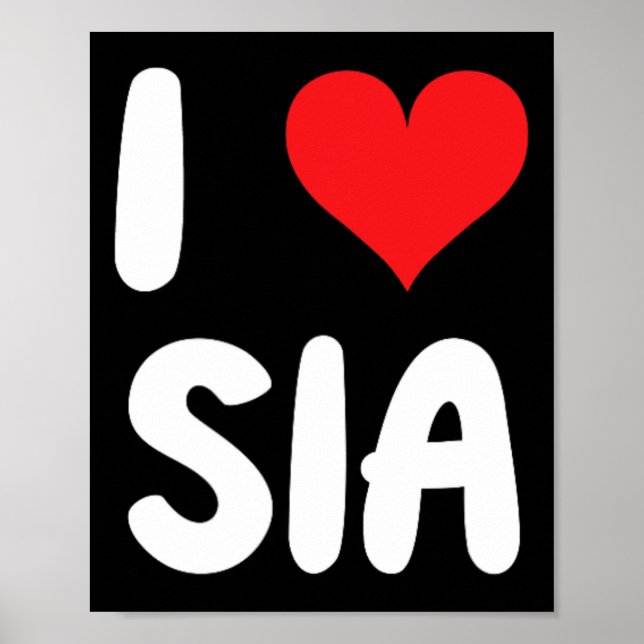 Affiche Je t'aime Sia - Cœur  (Devant)