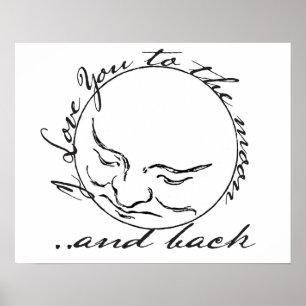 Affiche Je t'aime sur la Lune et le dos