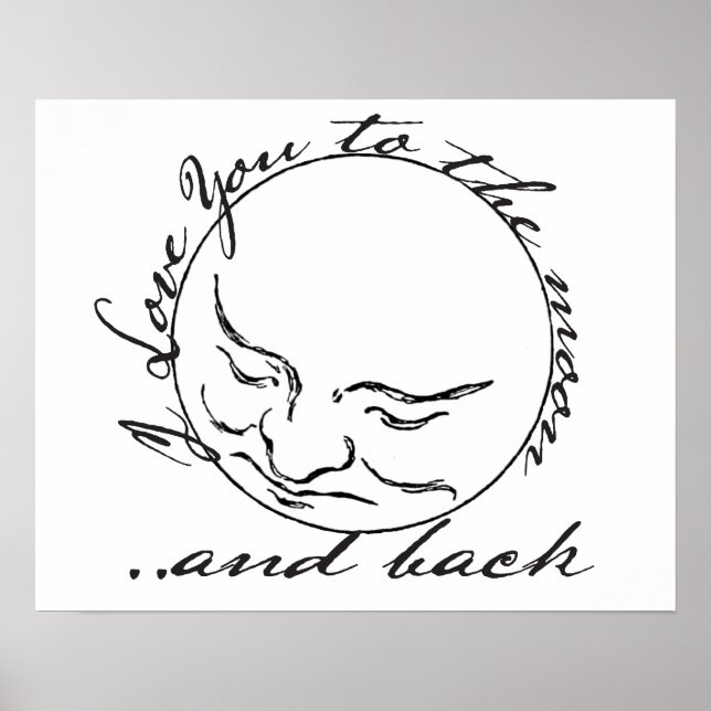 Affiche Je t'aime sur la Lune et le dos (Devant)