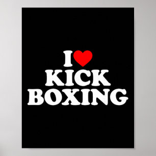 Affiche Je T'aime T-Shirt Kickboxing Amoureux de Kickboxin