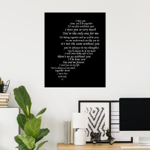 Affiche Je T'aime Texte, aussi, dans la Moitié du Cœur