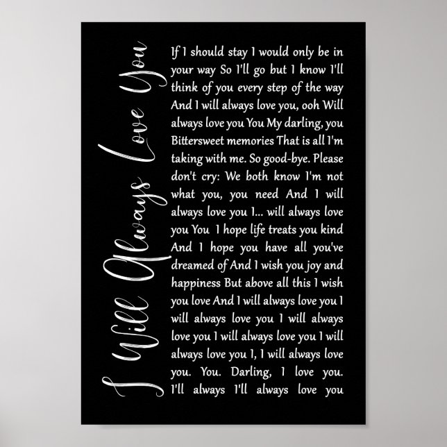 Affiche Je T'Aimerai Toujours Chanson De Script Noir Lyriq (Devant)
