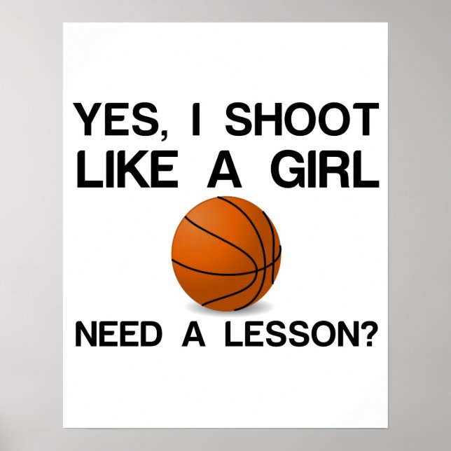 AFFICHE JE TIRE COMME UNE FILLE BASKETBALL (Devant)