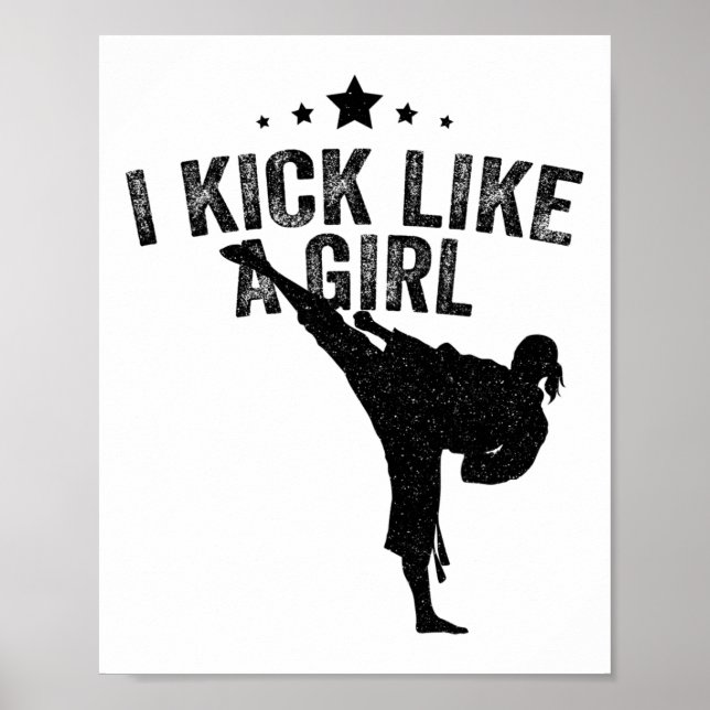 Affiche Je Tire Comme Une Fille De Kickboxing Kickboxing (Devant)