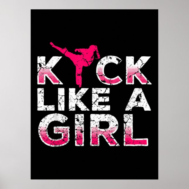 Affiche Je Tire Comme Une Fille Karate Kickboxing (Devant)