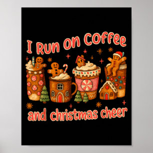 Affiche Je tourne au café et à la gaieté de Noël Gingerbre