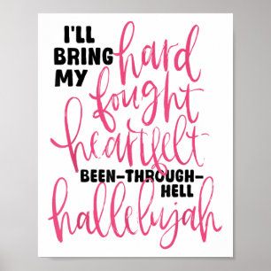 Affiche Je vais apporter mon dur combat Hallelujah Brandon