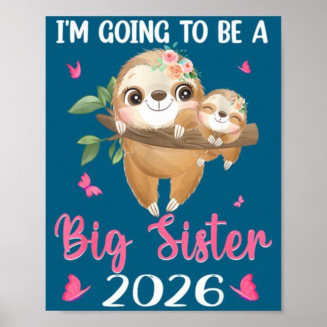 Affiche Je vais être grande sœur Annonce de grossesse (Devant)