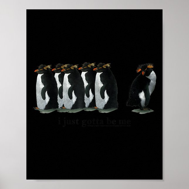 Affiche Je Vais Juste Être Moi Pingouin - Pingouins De Roc (Devant)