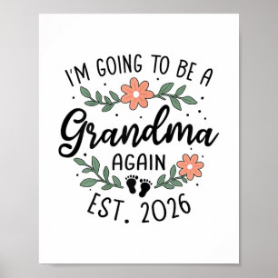 Affiche Je Vais Redevenir Grand-Mère 2026 Grand-Bébé Anno