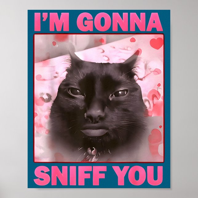 Affiche Je vais renifler drôle brainrot chats mème pour fe (Devant)