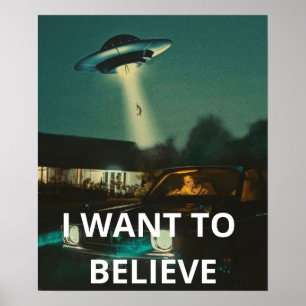 Affiche Je veux croire, Film Rétro 90s, Alien UFO